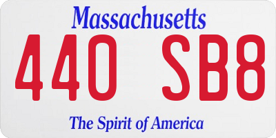 MA license plate 440SB8