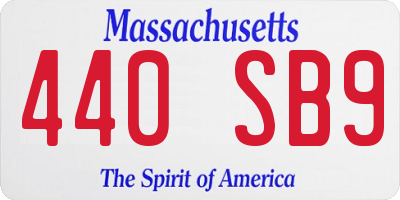 MA license plate 440SB9