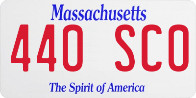 MA license plate 440SC0
