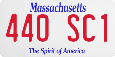 MA license plate 440SC1