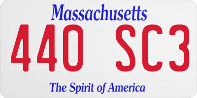 MA license plate 440SC3