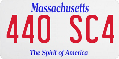 MA license plate 440SC4