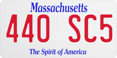 MA license plate 440SC5