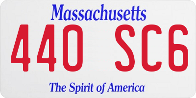 MA license plate 440SC6