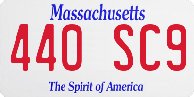 MA license plate 440SC9