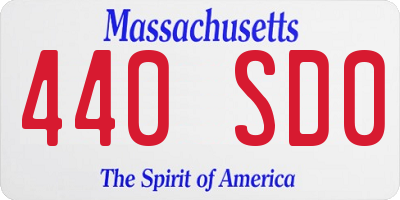 MA license plate 440SD0