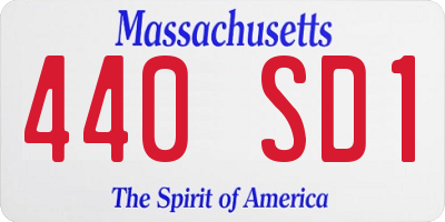 MA license plate 440SD1