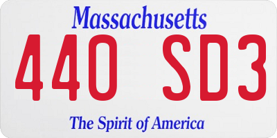 MA license plate 440SD3