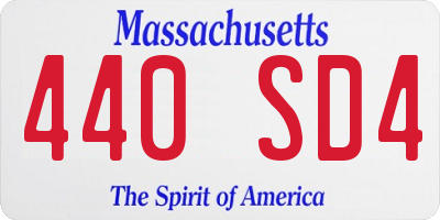 MA license plate 440SD4