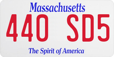 MA license plate 440SD5
