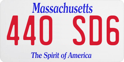 MA license plate 440SD6