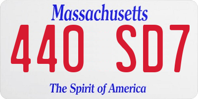 MA license plate 440SD7