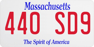 MA license plate 440SD9