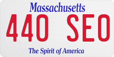 MA license plate 440SE0