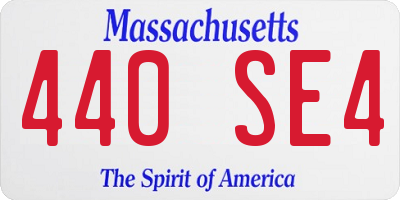 MA license plate 440SE4