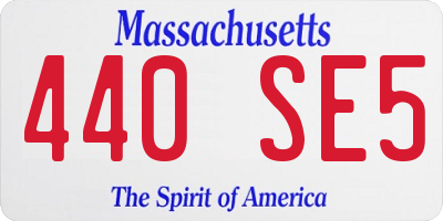 MA license plate 440SE5