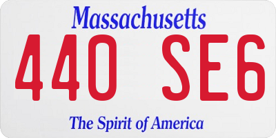MA license plate 440SE6