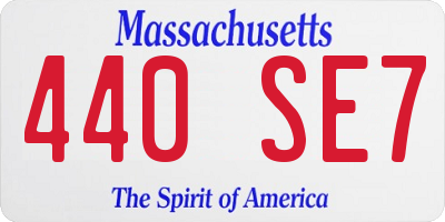 MA license plate 440SE7