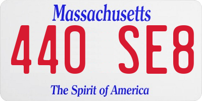 MA license plate 440SE8