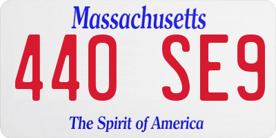 MA license plate 440SE9