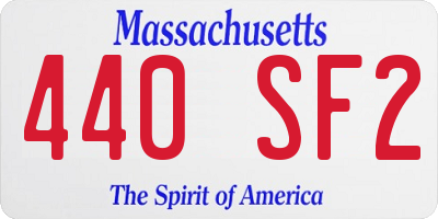 MA license plate 440SF2