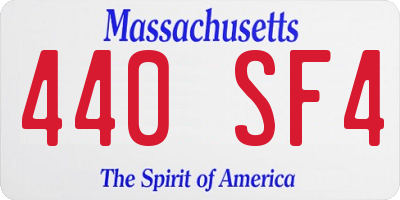 MA license plate 440SF4