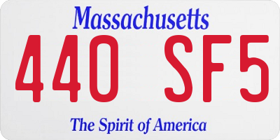 MA license plate 440SF5