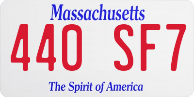 MA license plate 440SF7