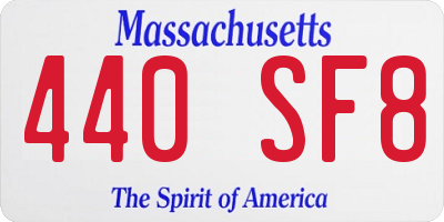 MA license plate 440SF8