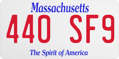 MA license plate 440SF9