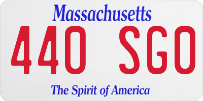 MA license plate 440SG0