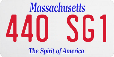 MA license plate 440SG1