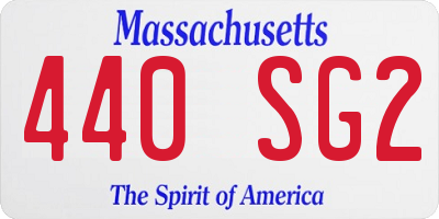 MA license plate 440SG2
