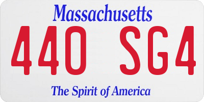 MA license plate 440SG4