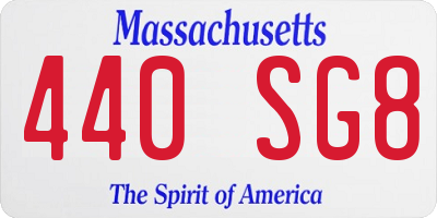 MA license plate 440SG8