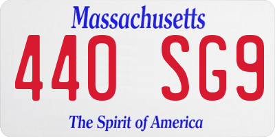 MA license plate 440SG9