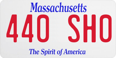 MA license plate 440SH0
