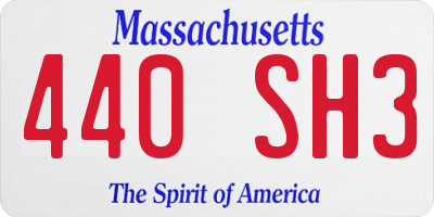 MA license plate 440SH3