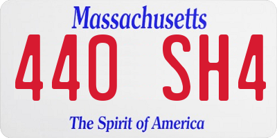 MA license plate 440SH4