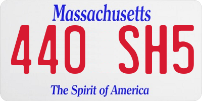 MA license plate 440SH5