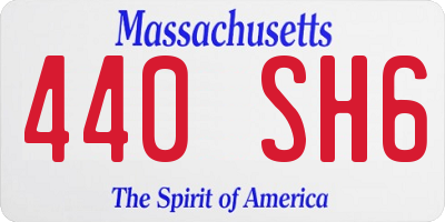 MA license plate 440SH6