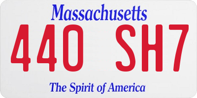 MA license plate 440SH7