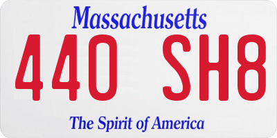 MA license plate 440SH8
