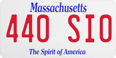 MA license plate 440SI0