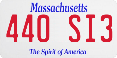 MA license plate 440SI3