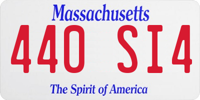 MA license plate 440SI4