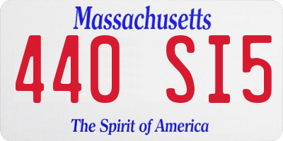 MA license plate 440SI5