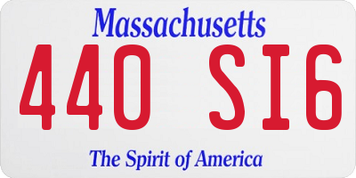 MA license plate 440SI6