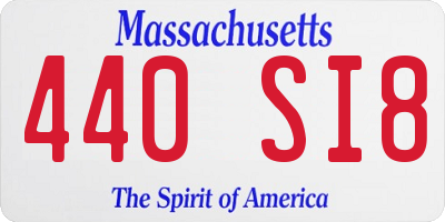 MA license plate 440SI8