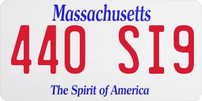 MA license plate 440SI9